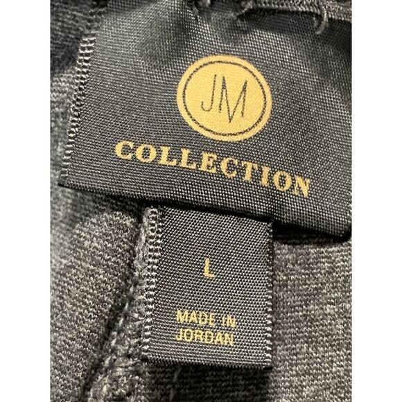 JM Collection Women's Elastic Waist Slim Fit High Rise Gray Leggings Size L - Picture 6 of 6